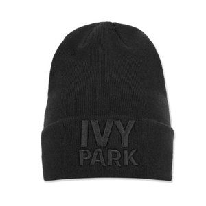 IVY PARK Logo Black Knit Hat Beanie